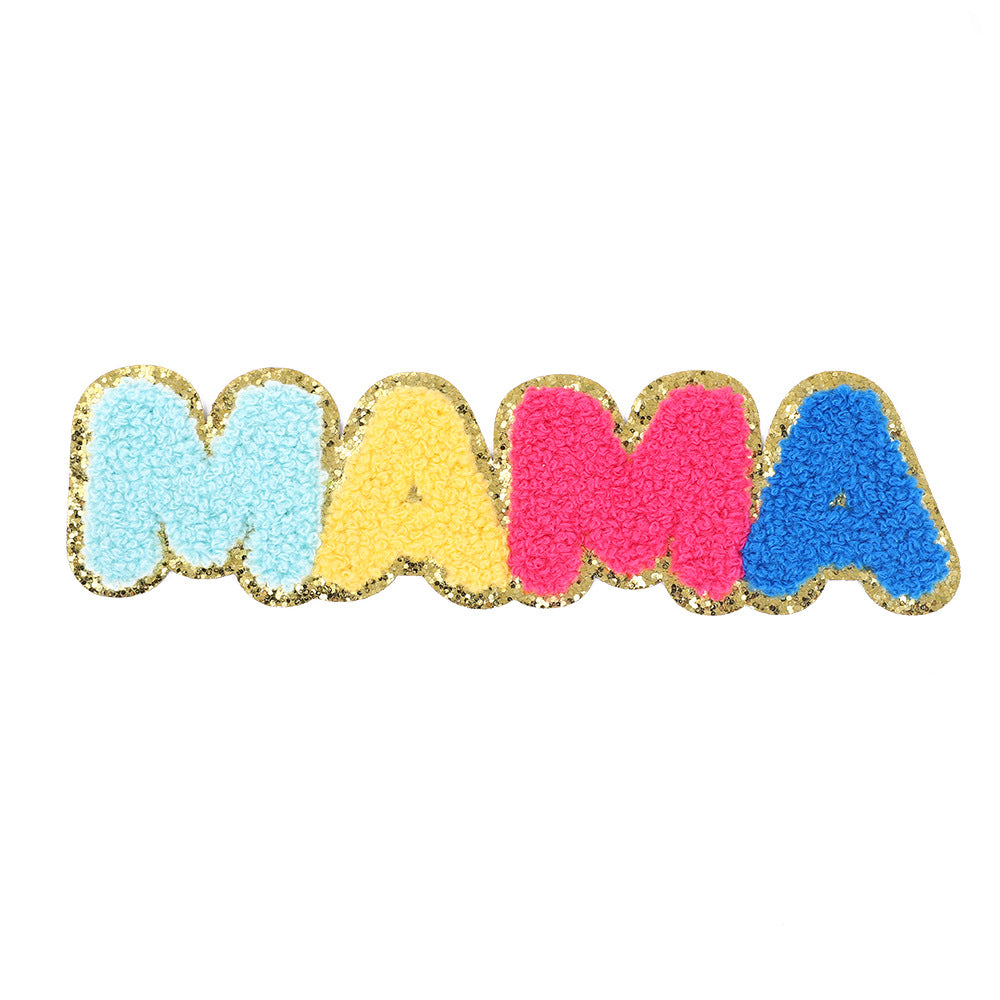Wholesale English Letter Mama  Embroidered Clothing Accessories Embroider Patch Sewing Hot Melt Glue Ironing